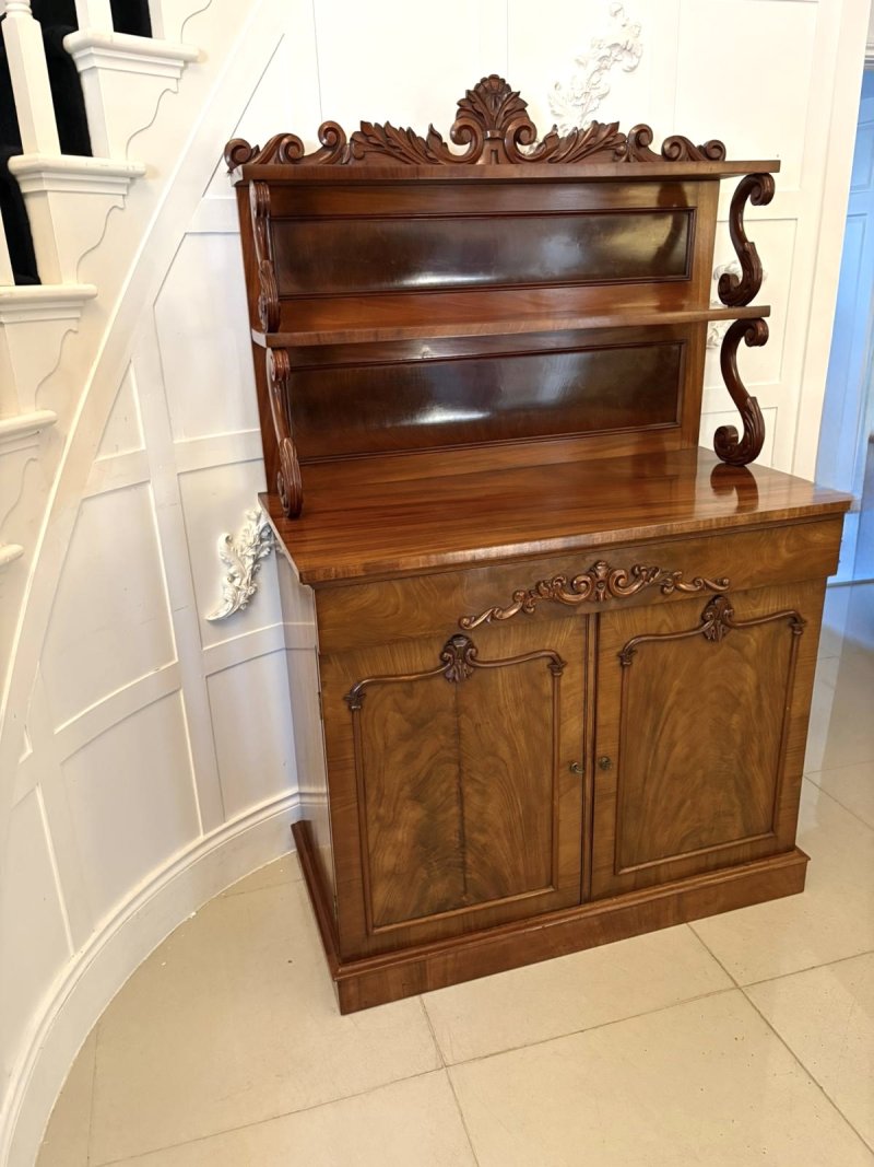 Antique Victorian Quality Figured Mahogany Two-Tiered Chiffonier / Sideboard